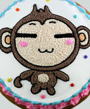 Bánh kem bánh sinh nhật hình chú khỉ BK032