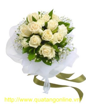 Bó hoa hồng trắng HT068