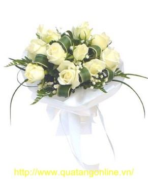 Bó hoa hồng trắng HT071